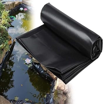 Black Pond Liner Streams Fish Pond Flexible Liners 1x6m 3x7m 4x8m 5x10m HDPE Impermeable Film Water Garden Waterfall Reinforced Membrane3.3x32.8ft