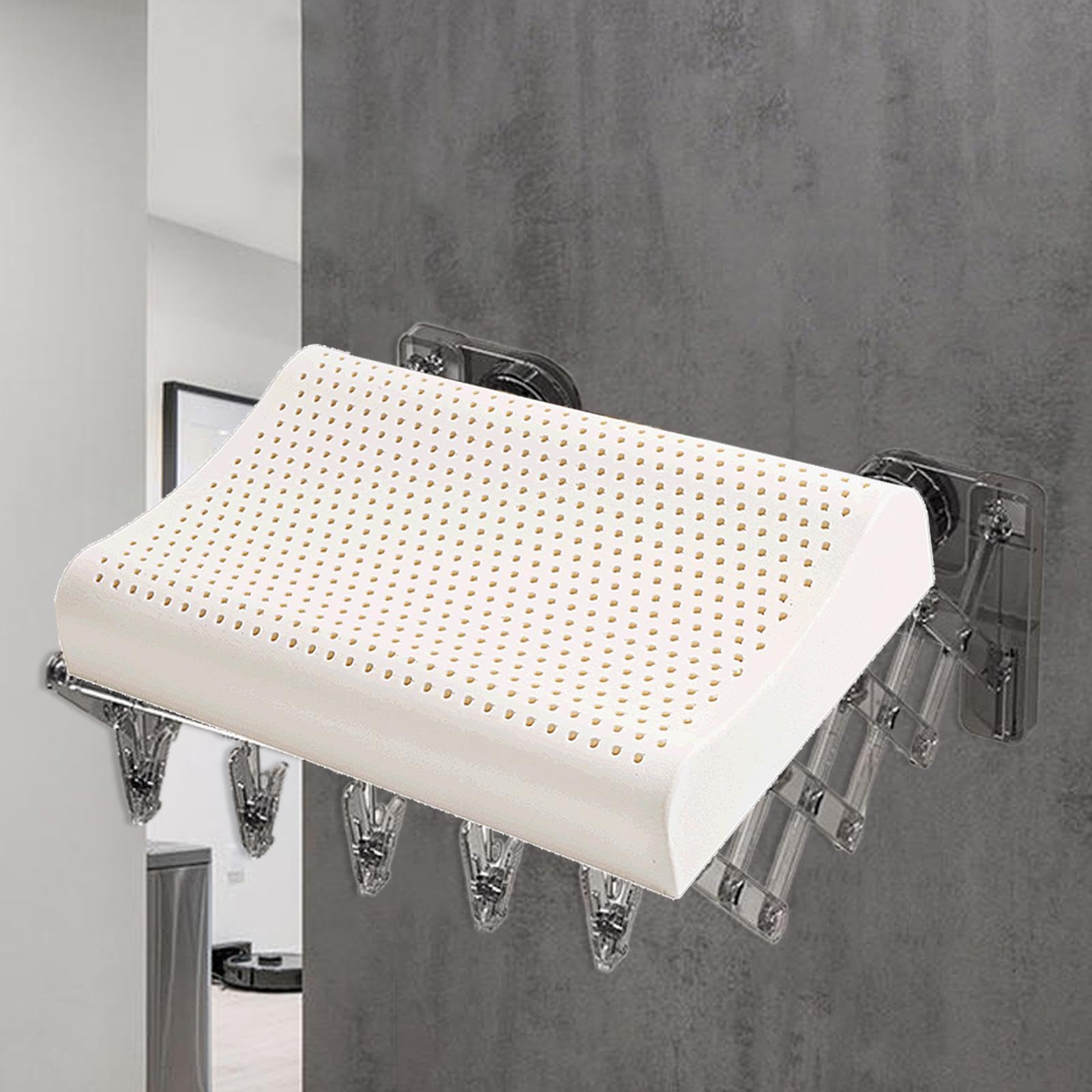 Drying Rack, Suction Cup Hanger, Sock Wall-Mounted Storage, Laundry Drying Hanger, Space-Saving Multipurpose Clothes Organizer. for Balcony, Bathroom, Room, 14.96x14.96x6.3 inches
