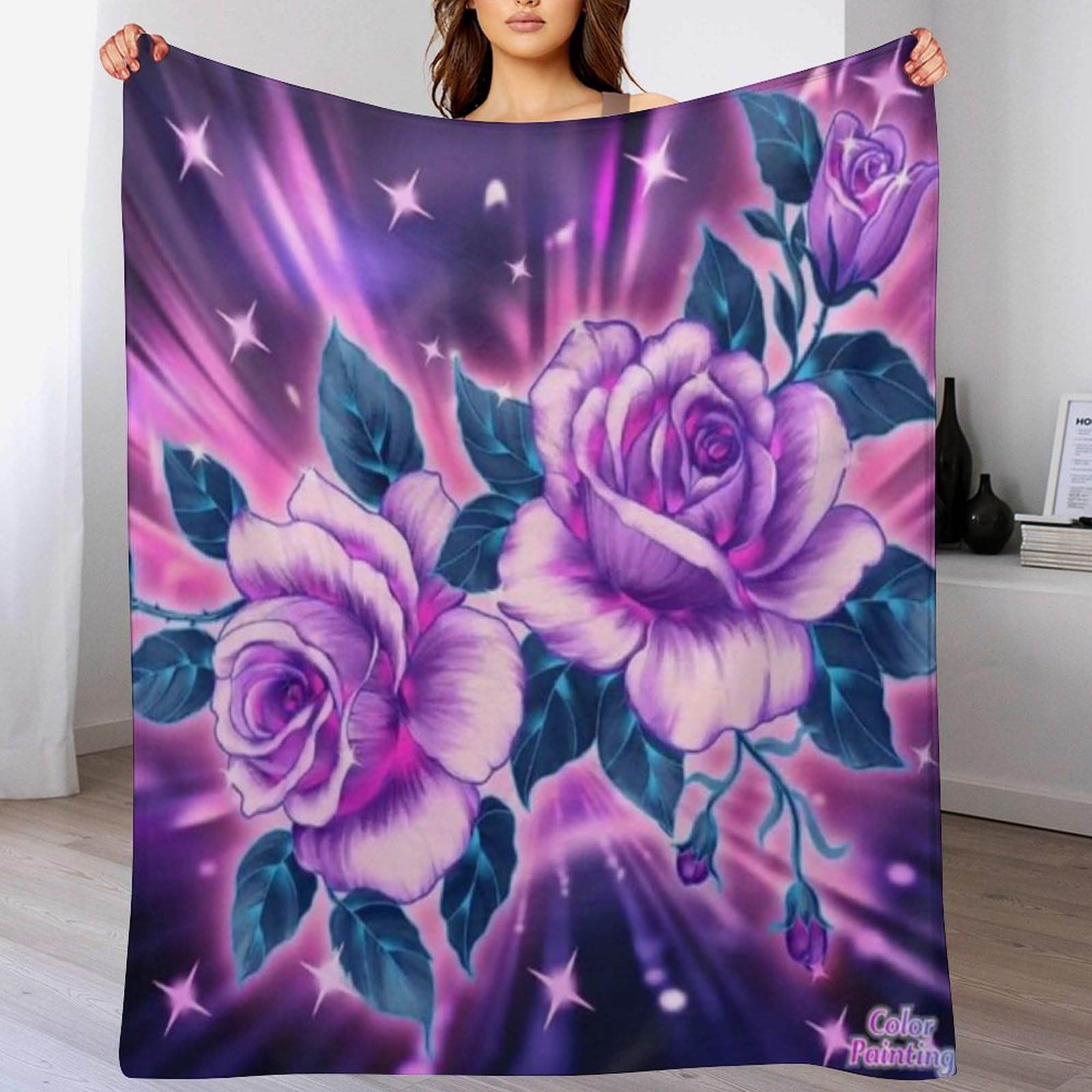 Couverture lit flannel rose sans plis pour éliminer le froid sur le canapé