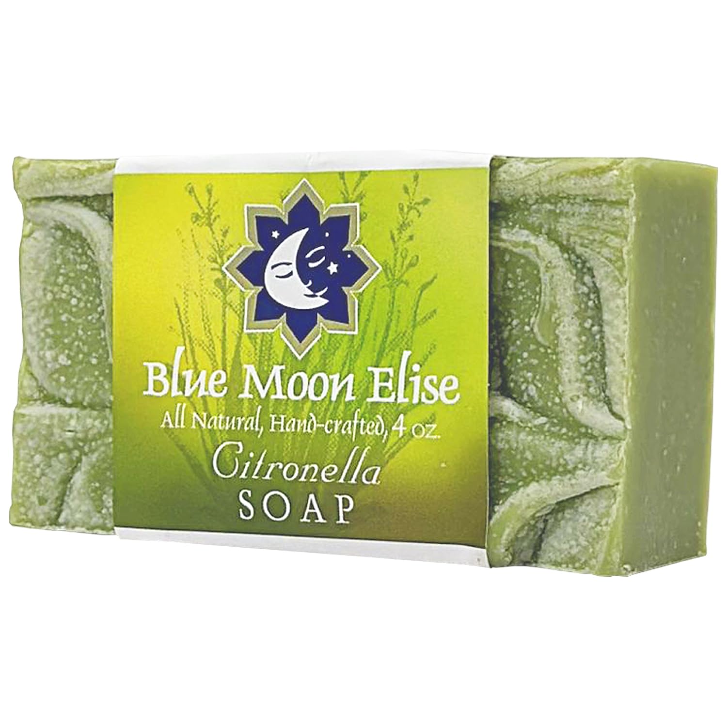 Blue Moon Elise All Natural Citronella Soap Bars, Scented with Premium Citronella Essential Oils, Handmade in the USA, Moisturizing and Therapeutic for Face/Body, For Sensitive Skin, For Men and Women