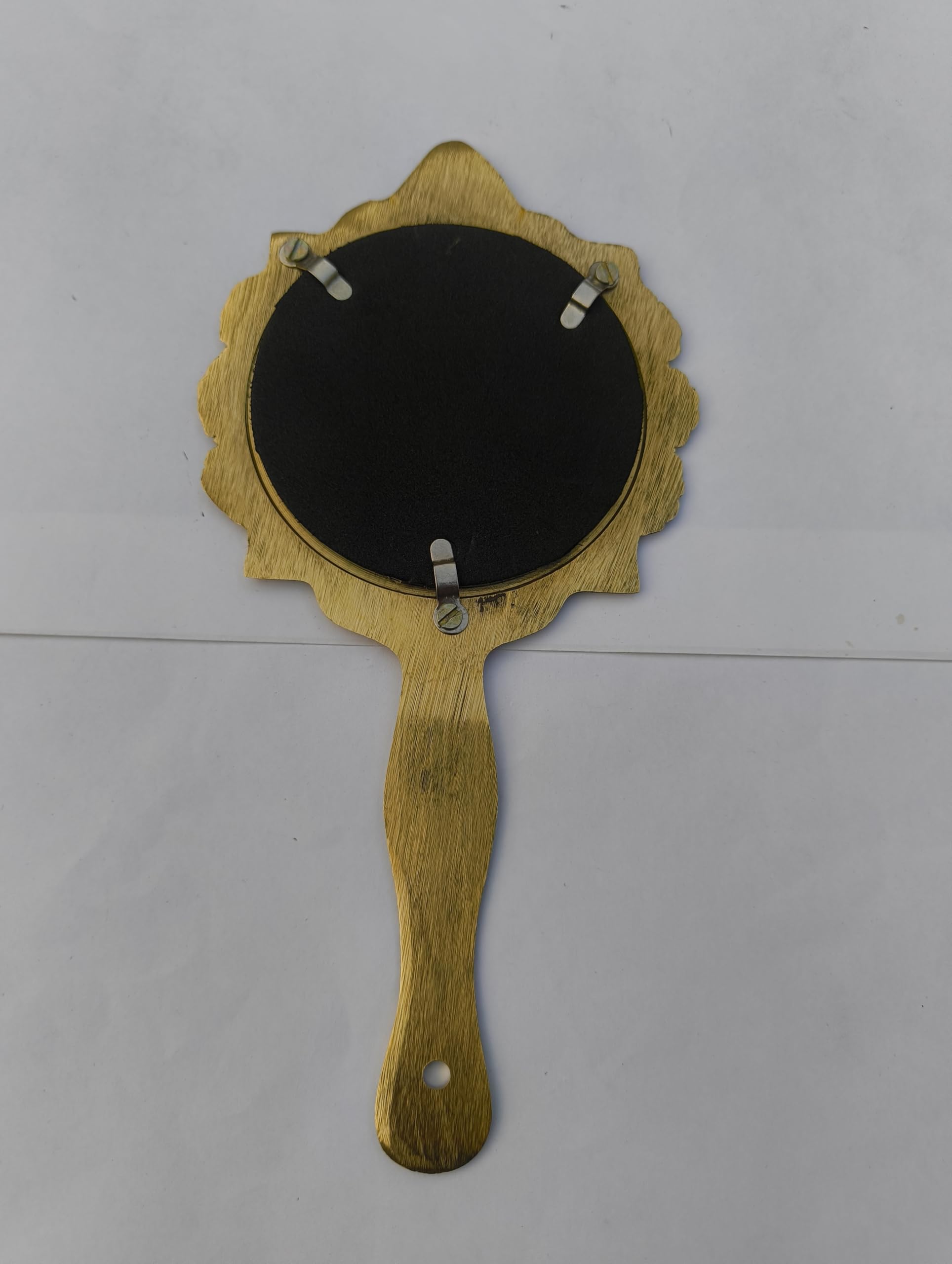 Vintage Brass Hand Mirror, Ornate Victorian Style, Gold Finish