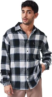 The Souled Store Men Cotton Checkered Relaxed Fit Button Down Shirt Price In India