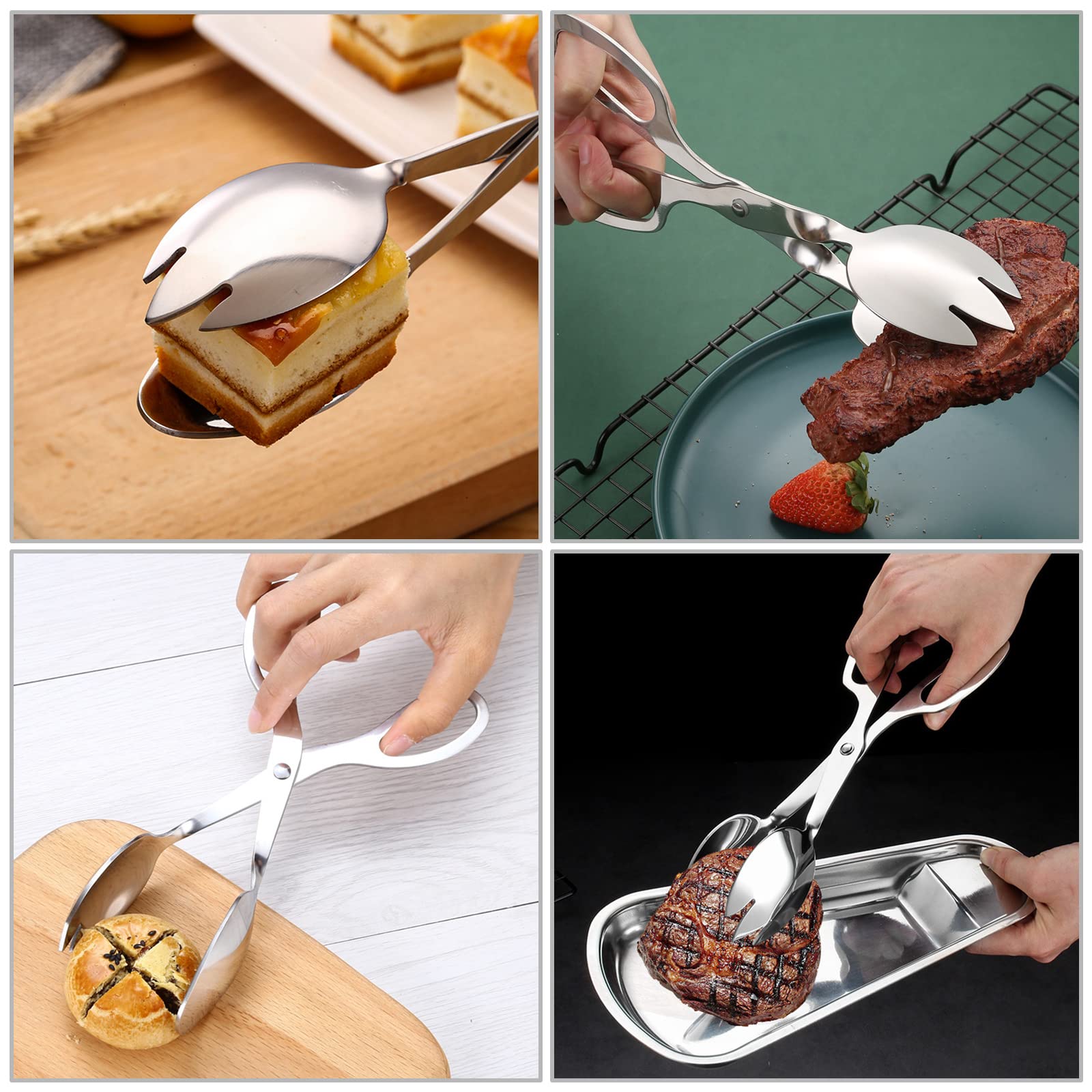 MSY BIGSUNNY Set van 4 vergulde kleine serveertangen - mini roestvrijstalen voorgerechttang, 6 inch (15,2 cm, goud MSY BIGSUNNY Set van 4 vergulde kleine serveertangen - mini roestvrijstalen voorgerechttang, 6 inch (15,2 cm, goud