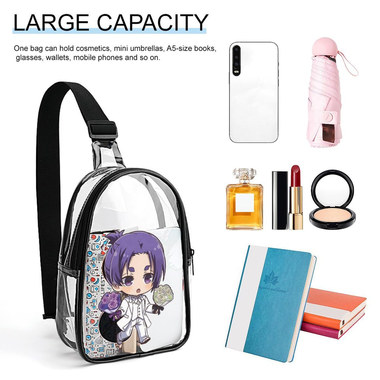 Amazon｜御影 玲王 ボディバッグ 透明 PCバック 痛バッグ 透明な袋 PVC 