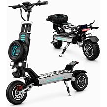 GD83 Electric Scooter for Adults 5600W Dual Motor, Up to 56 MPH | with Spare Tire & Aluminum Alloy Single Swing Arm,62* Miles Long Range, 60V/30AH Battery, Foldable, 11" Off-Road Tires