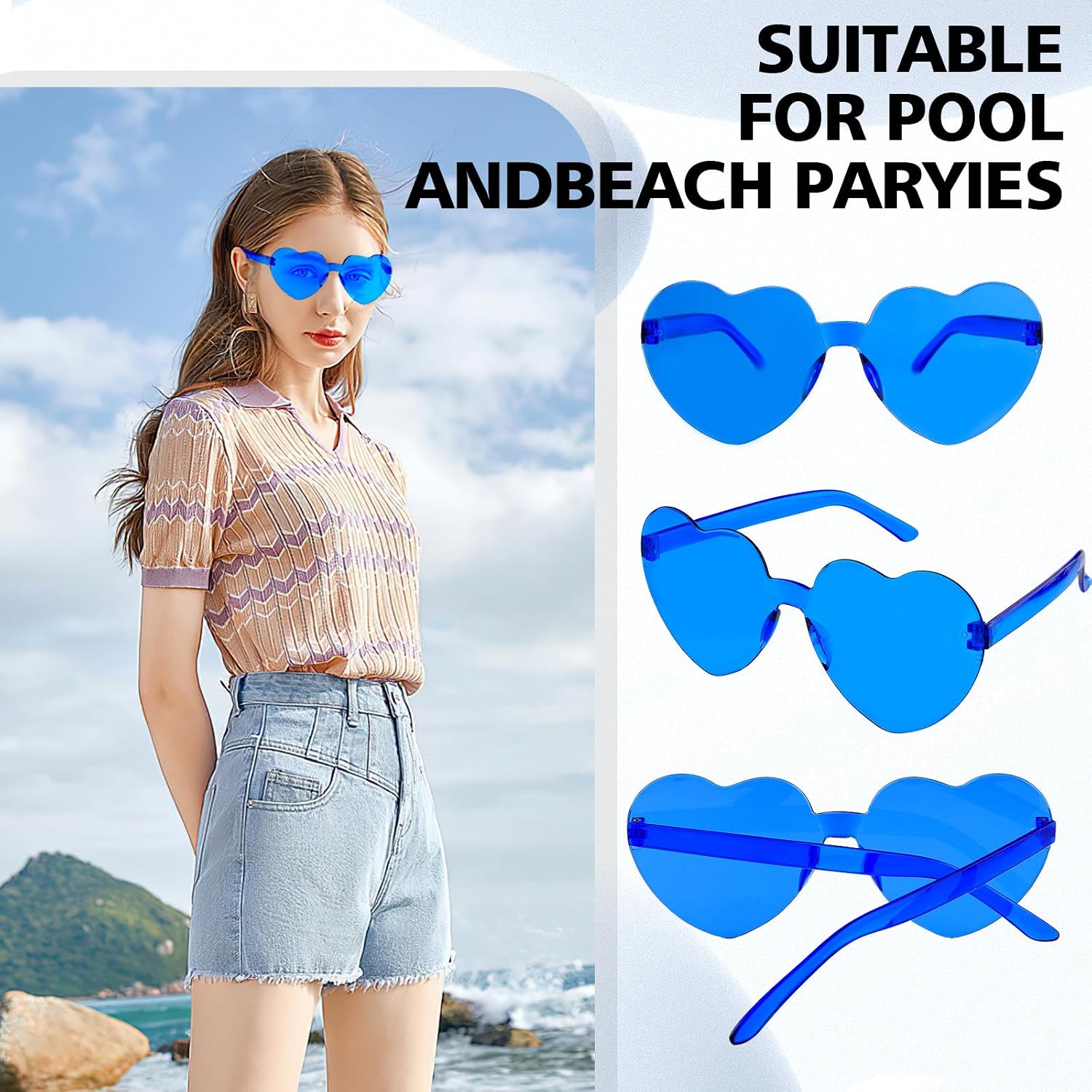 Heart Sunglasses Heart Shaped Glasses Bulk Valentines Halloween Bachelorette Party Decorations Glasses Women Men