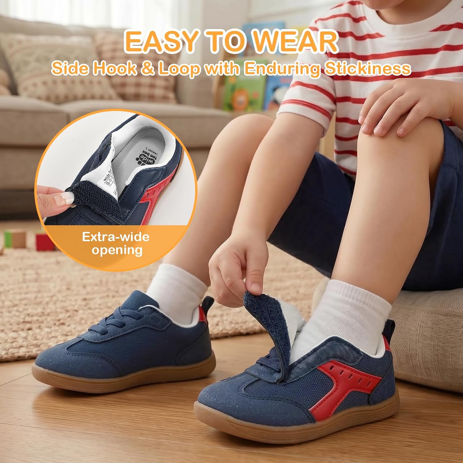 Toddler Walking Shoes Barefoot Sneakers for Boys Girls Non-Slip Lightweight Casual First Walking Shoe