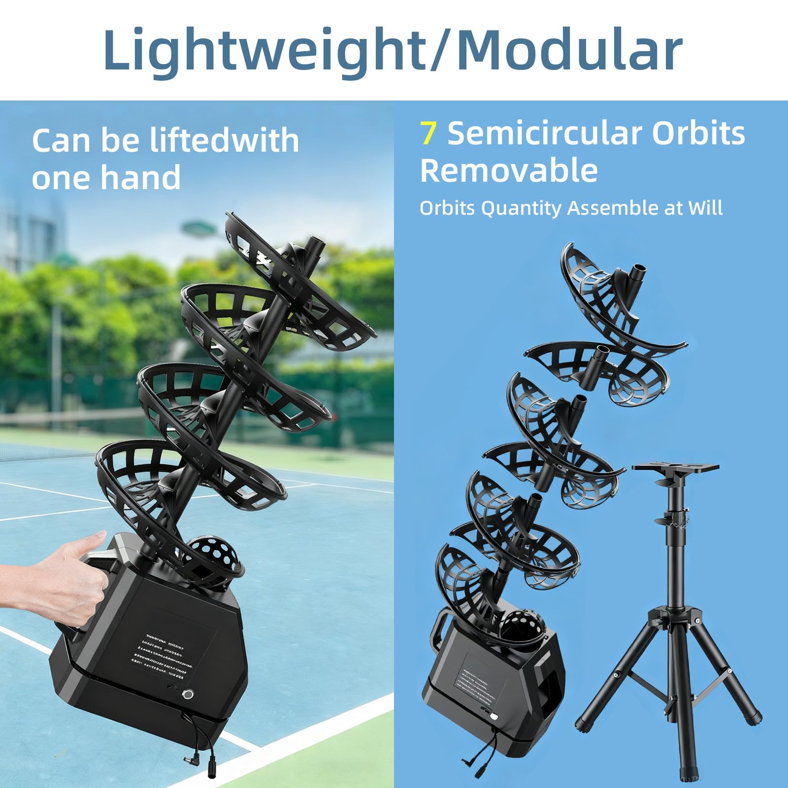 Macchina Lanciapalle Tennis - Controllo Telecomando,Batteria 5-6 h, Angolo Regolabile,Altezza Regolabile,Frequenza Regolabile,Allenatore Tennis Automatico Adatto Principianti Upgradedversion