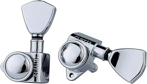 Vista 5 de Guyker Afinadores de bloqueo de guitarra (3L + 3R Handed) – Modelos 1:21 de bloqueo trasero, clavijas de afinación de cuerdas, cabezal de máquina