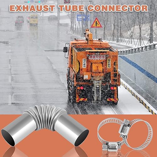 Miniatura 6 de Calentador de aire de estacionamiento de 0.984 in, tubo de escape, conector de codo, tapa de acero inoxidable, calentador de agua a gas con 2