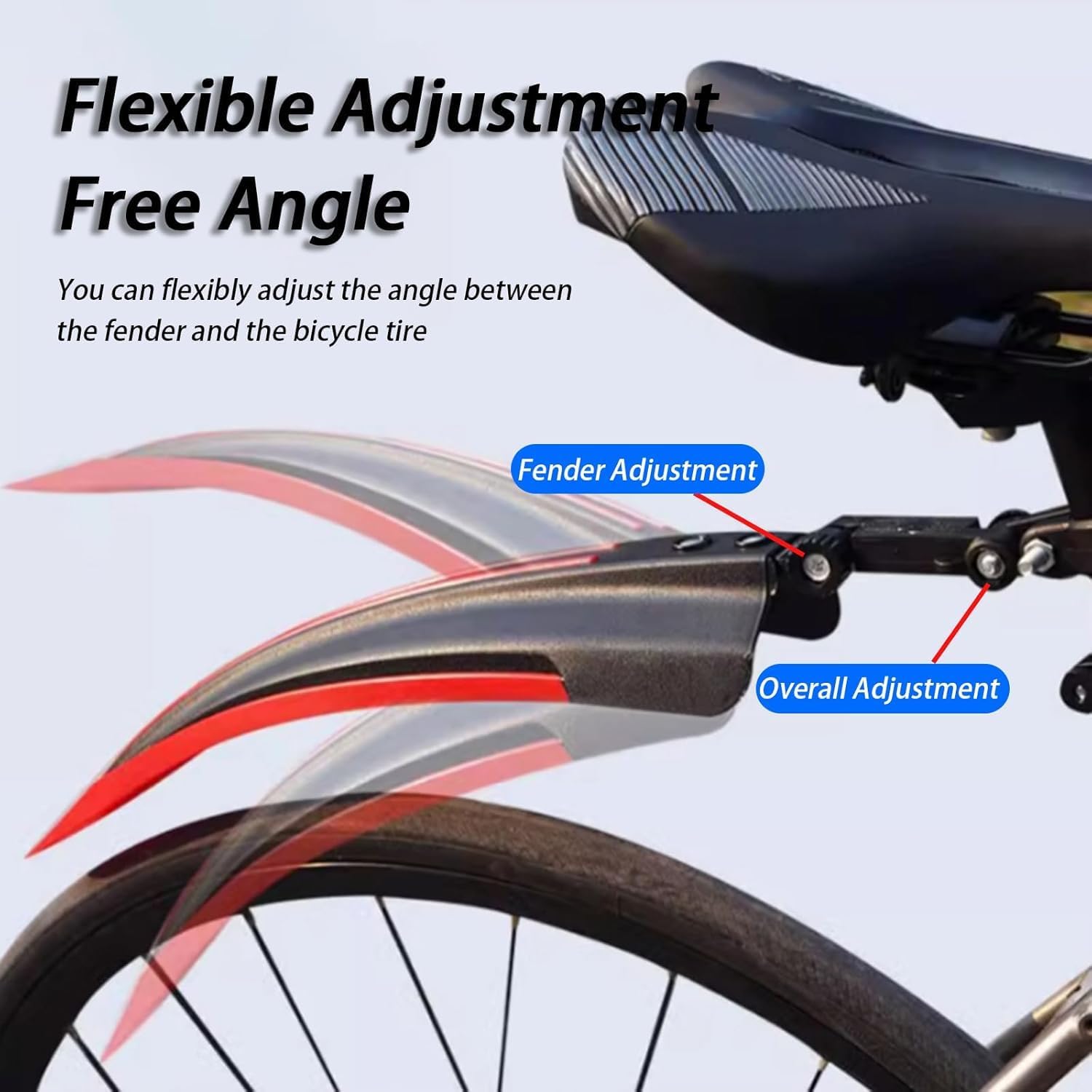 Bike Mudguard Set for Cube Stereo 140 HPC SL 2022, Portable Adjustable Front and Rear Mud Guard, Mudguards for 20-26 inch Bikes,Blue