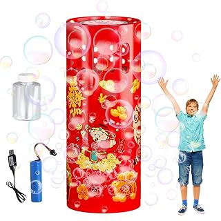 Bubble Machine | 12 Holes Bubble Maker Toy - Rechargeable Bubble Machine with Light & Music, Electric Bubble Maker Toys for Party Favor Liushui