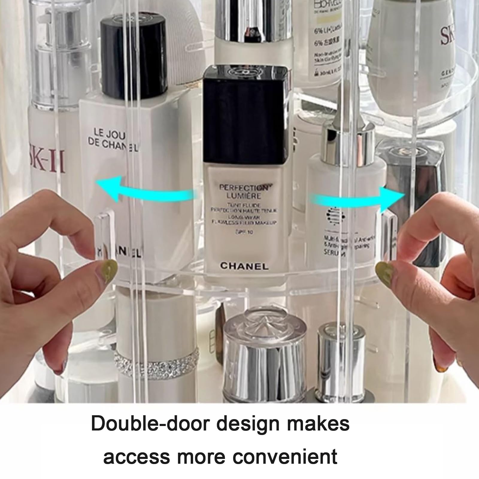 360 Rotierender Make-up-Organizer, Make-up-Karussell-Spinnhalter-Lagerregal, Make-up-Caddy-Regal-Kosmetik-Organizer Mit Großer Kapazität, Ideal for Arbeitsplatten, Transparent