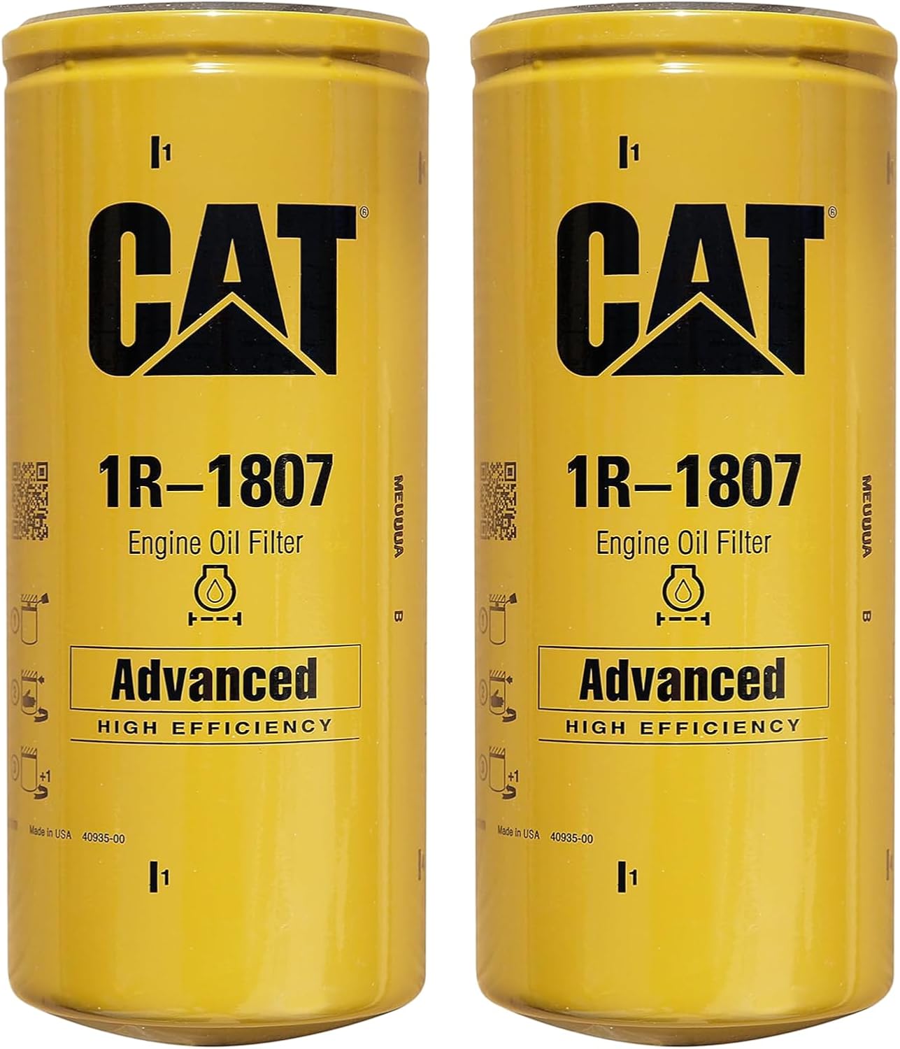 Caterpillar 1R-1807 Advanced High Efficiency Oil Filter (Pack of 2)