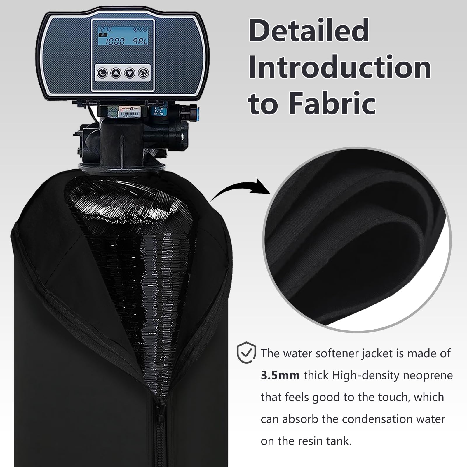Bitubi Water Softener Neoprene Sweat Jacket – 10x54 Inch Insulated Cover, Waterproof & UV Resistant, Stops Tank Sweating, Fits Filter Tanks