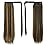 BARSDAR Dark Brown Highlight Straight Ponytail Extension - 20 Inch Long Straight Wrap Around Ponytail for Black Women, Synthetic Clip in Pony Tails Hair Extensions Hairpieces Daily