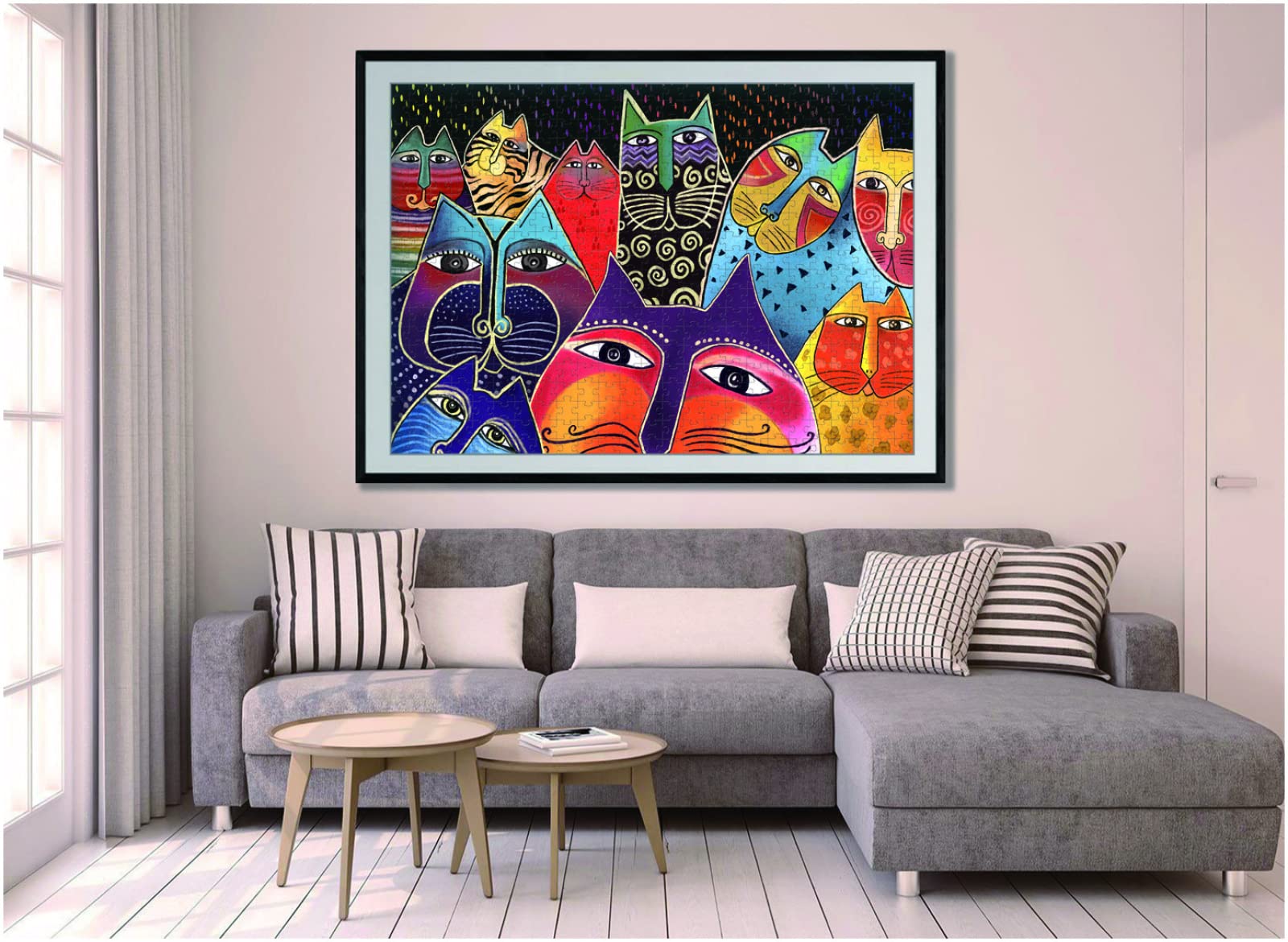Puzzle Adulte 3000 Pièces Couleur Chat Amis Relaxant Puzzle Casse-tête