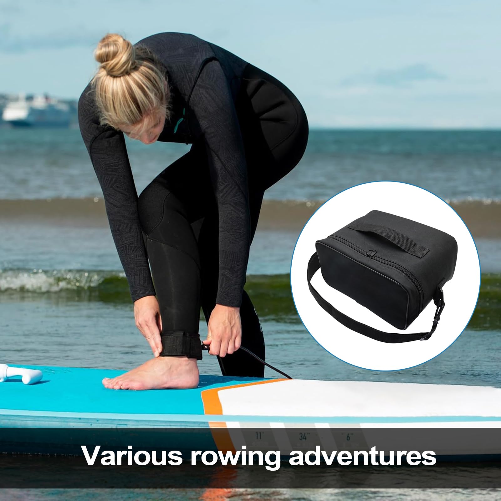 Borsa per il trasporto con pompa ad aria elettrica, borsa per il trasporto con pompa ad aria. Borsa da viaggio con pompetta per paddle board - Organizzatore con capacità, borsa per la conservazione