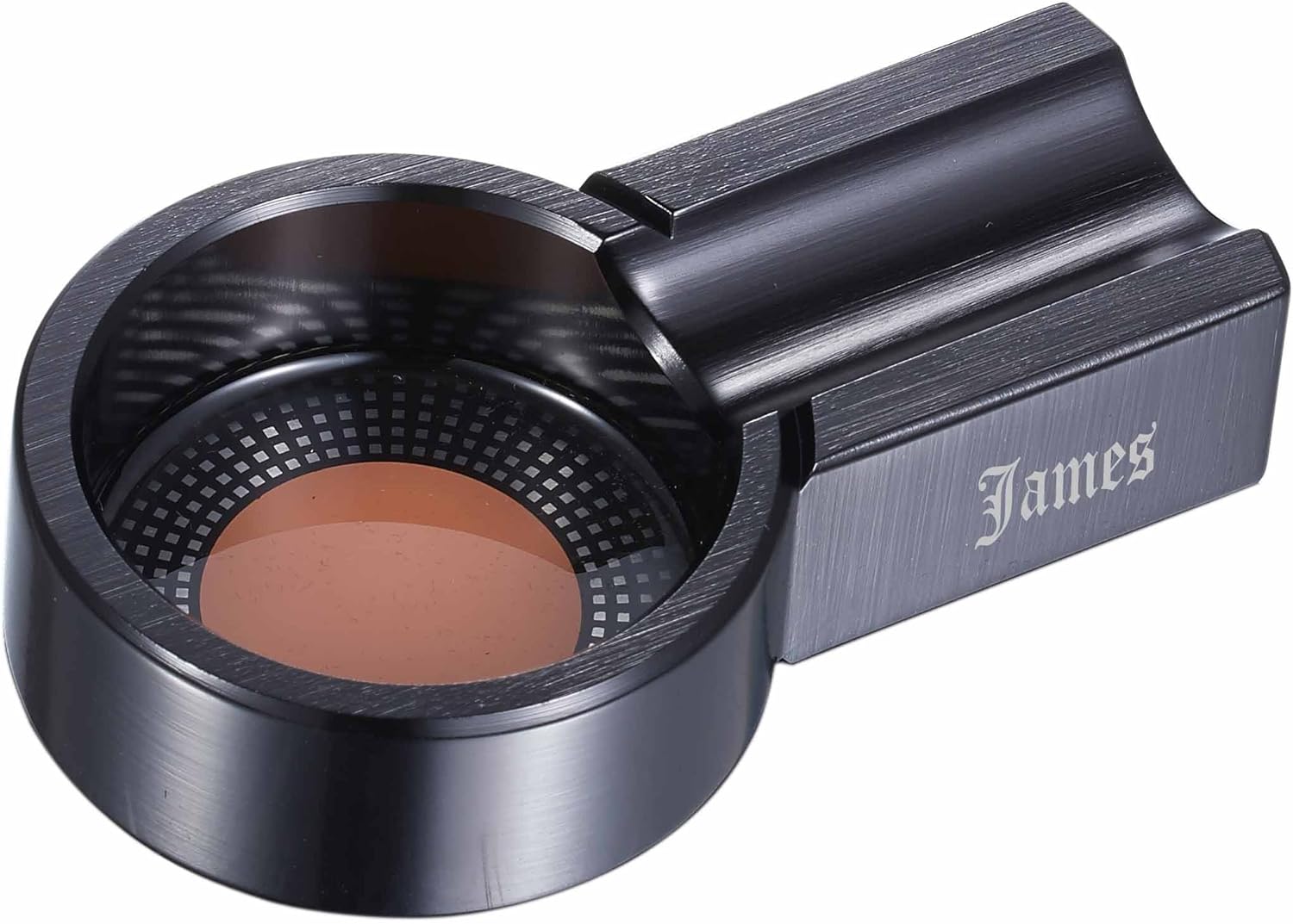 Visol Personalized Absolem Black Matte Single Cigar Ashtray with Free Engraving