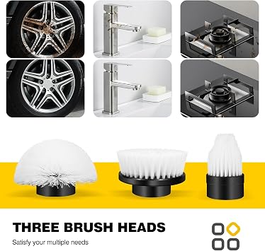 Power Electric Spin Scrubber with Dual Speeds,Cordless Power Shower Scrubber with 3 Replaceable Brush Heads,Handheld Cleaning Brush for Tile,Tub,Floor,Ceramic Tiles,Window