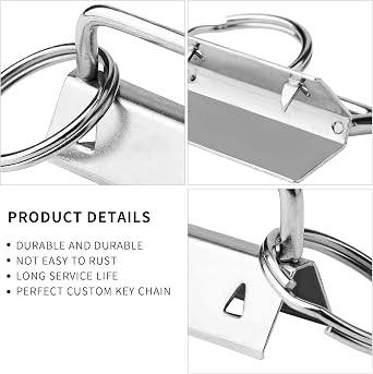 HRLORKC 50 Sets Key Fob Hardware Key Fob Keychain Wristlet with Split Ring 1 Inch