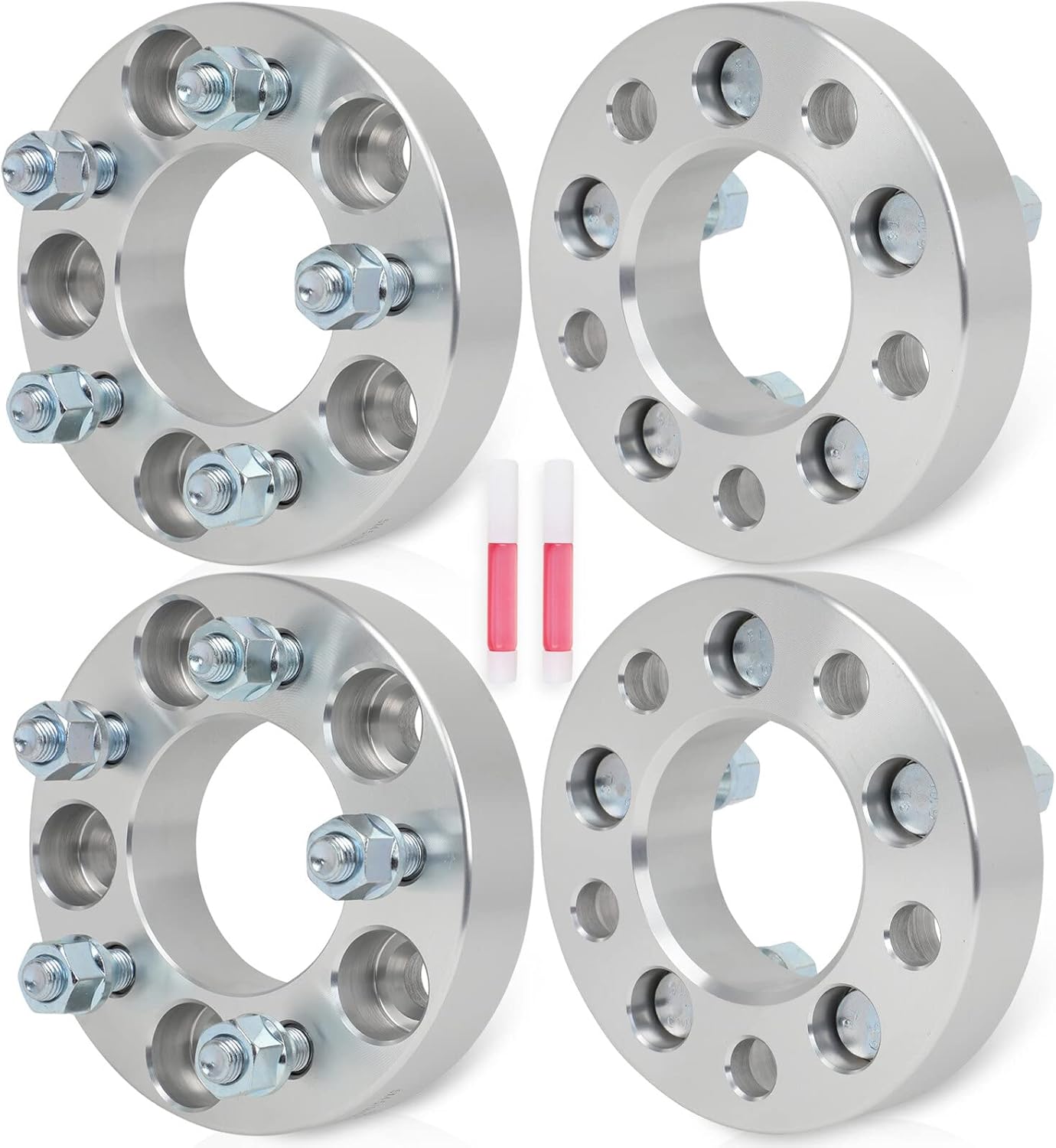 OCPTY 4 PCS 1.25" (31.75mm) Wheel Spacers 5 Lug 5x4.5 to 5x108 (5x114.3to5x108) with 12x1.5 Studs fits for Hyundai for Honda for Acura for Lincoln for Jeep for Toyota ford Wheel spacers