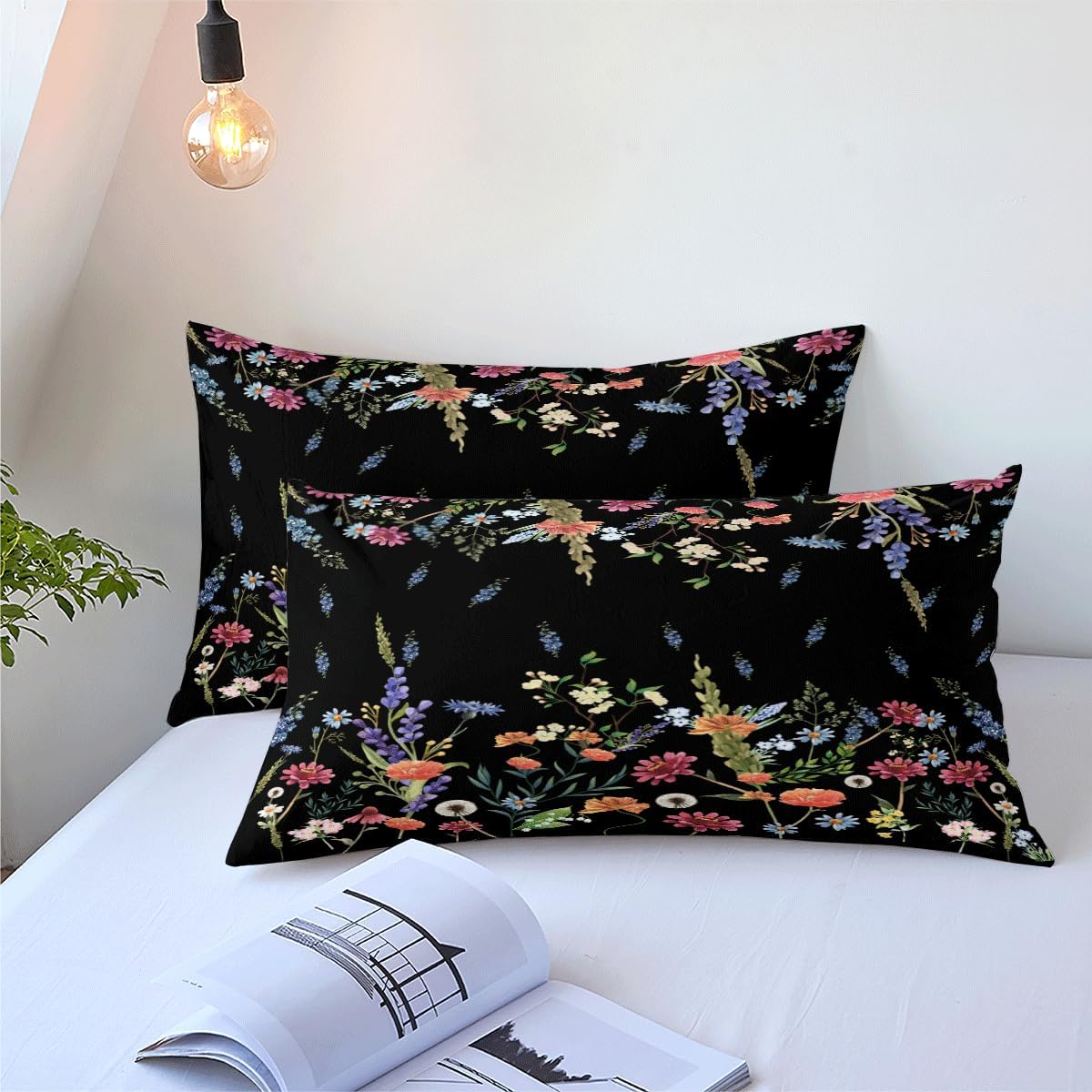 Floral Queen Comforter Set Vintage Garden Shabby Chic Bedding Comforter Sets 1 Comforter with 2 Pillowcases French Style Flowers Botanical All Seasons Bedding Sets,Queen
