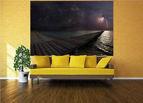 Miniatura 10 de Mural de pared de 50.0 x 29.9in, diseño de hierba en el parque de la mañana, rayos del sol, bosque, floreciente impresión de primavera decorativa