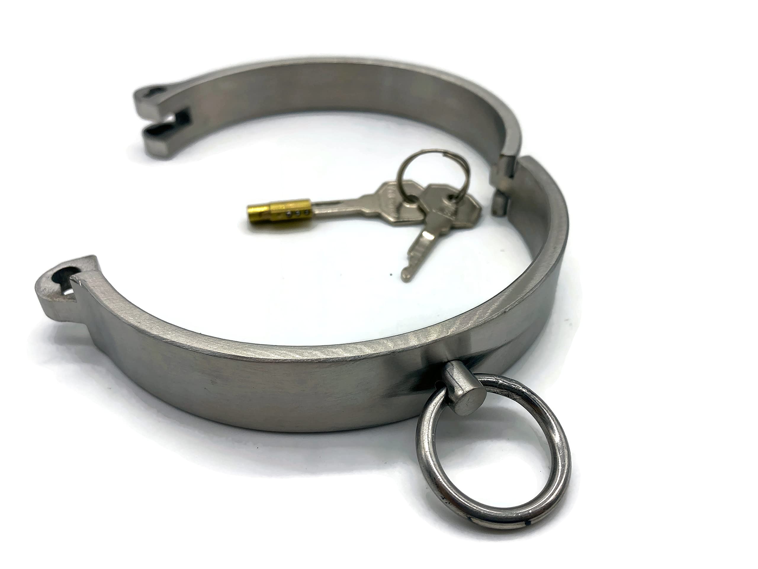 eXODA Collar SM para señoras de acero inoxidable con junta tórica bloqueable para su esclavo sexual