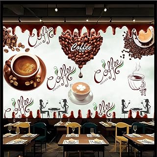 Custom Size 3D Coffee Shop Wallpaper Removable Self Adhesive Decorative Large Mural for Coffee Shops Fast Food Restaurants & Tea Shops