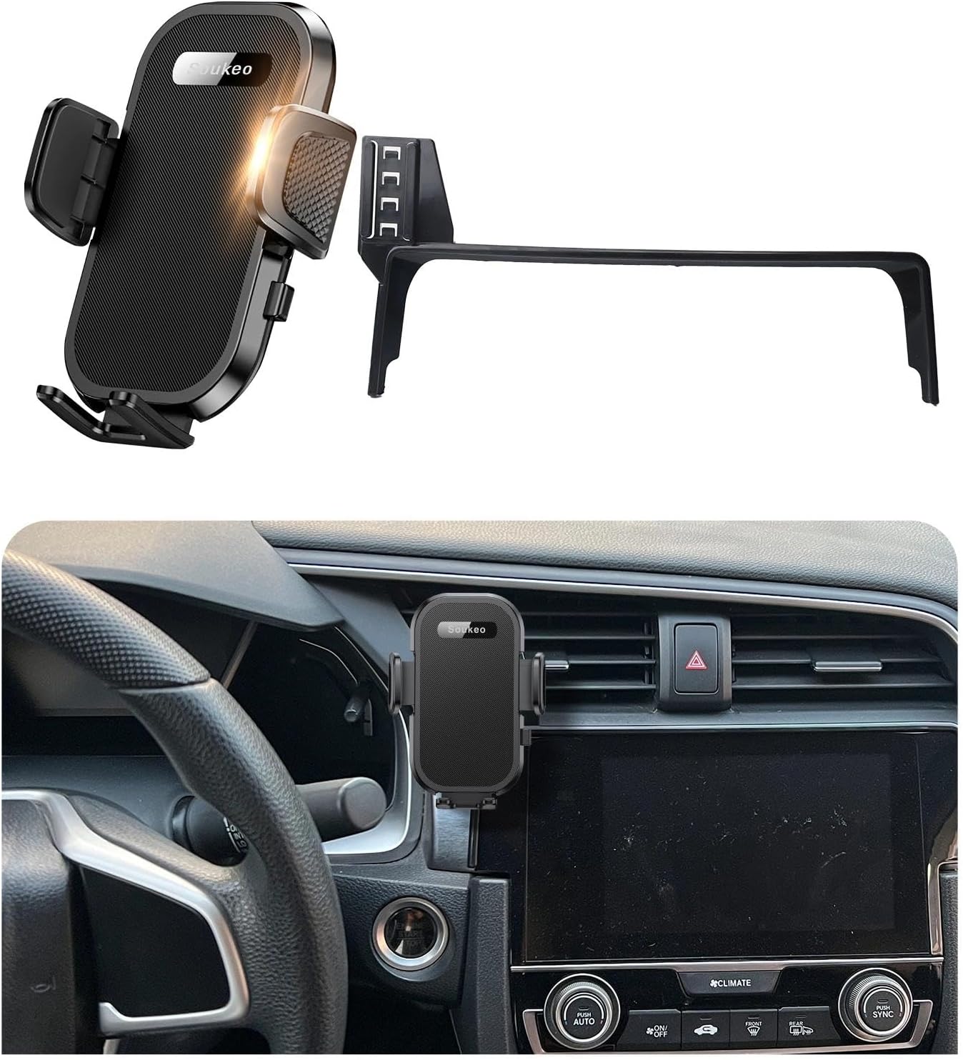 Upgraded Car Phone Holder Fits for Honda Civic 2016-2024,10th Gen Auto Accessories(Only fit for 7-Inch Screen),Cradles Adjustable Cell Phone Mount for 4-7 in Phones