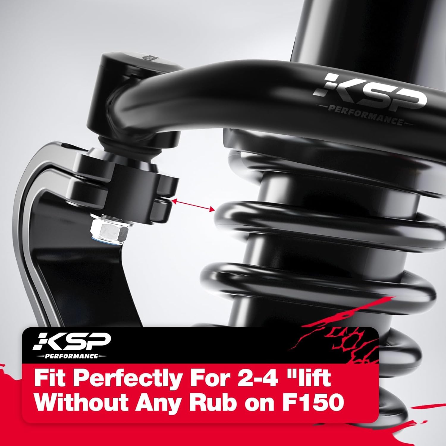 KSP 2-4inch Upper Control Arms Compatible with F-150, Suspension Kits Tubular Black Arms Alignment Lift 2 to 4” for 2004-2020 F150, Replacement Factory/Stock Suspension Arms, 2nd Generation