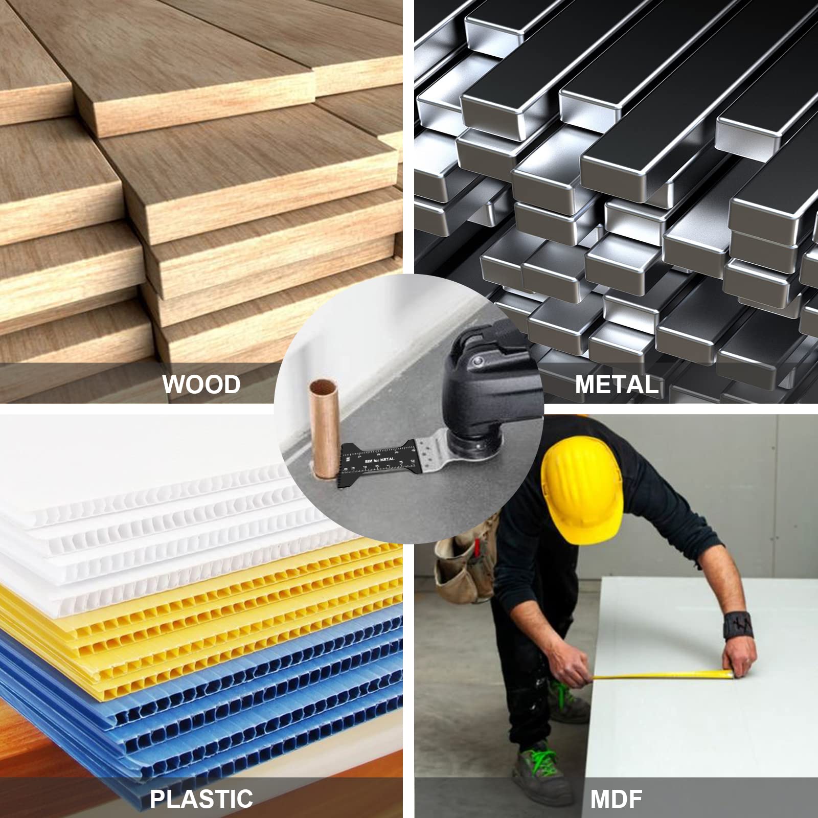 20Pcs Cuchillas Oscilantes Multiherramienta, Accesorios para Herramientas Oscilantes Multifunción, Profesionales de Madera/Metal/[lástico Universal de Liberación Rápida para Fein Multimaster, Ryobi