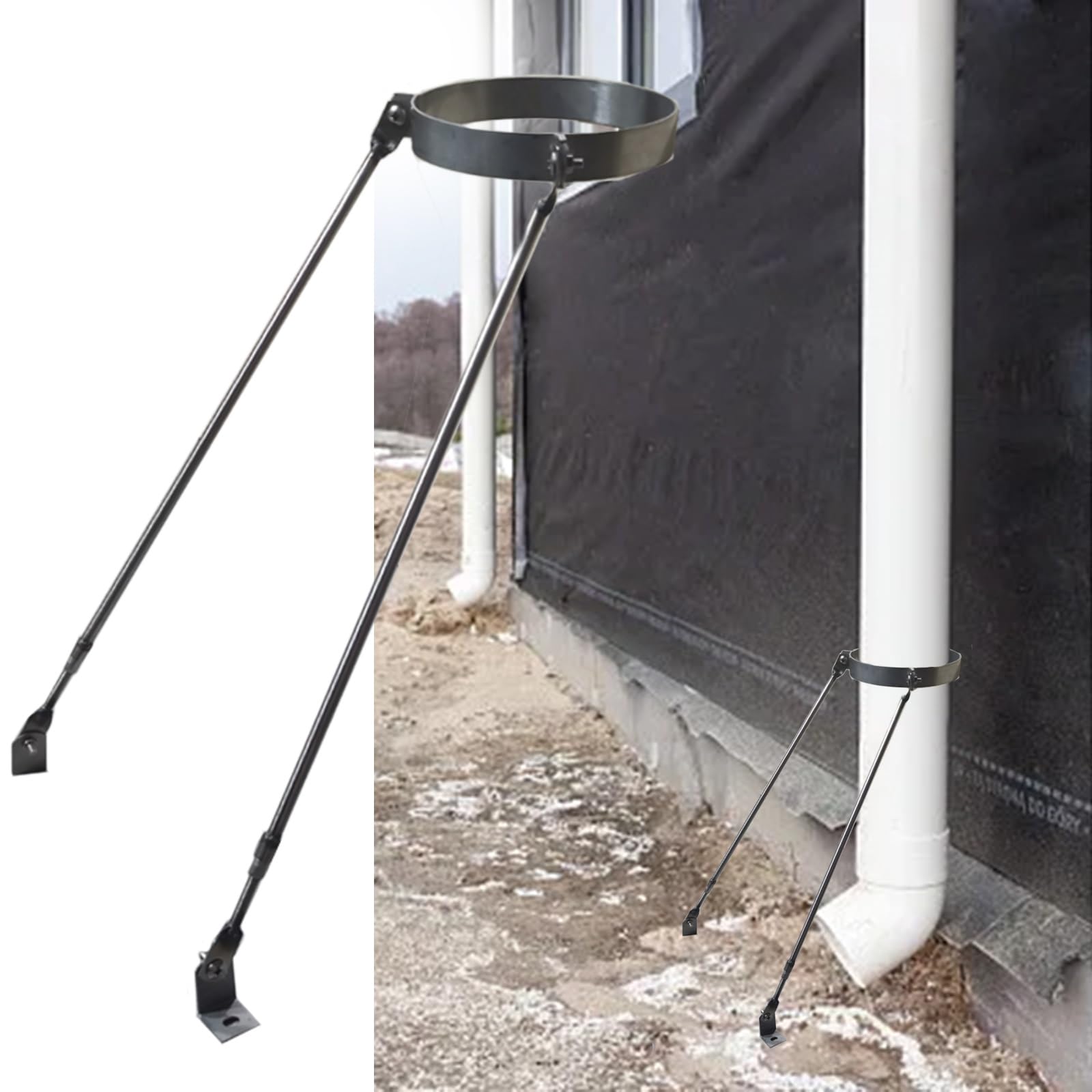 Soporte de tubo de drenaje, kit de fijación de pared de acero inoxidable con tornillos para una instalación duradera