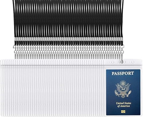 Miniatura 4 de Paquete de 5 soportes extra grandes para tarjetas de identificación con cordones, relleno de 4 x 6 pulgadas para pasaportes, efectivo, tarjetas de