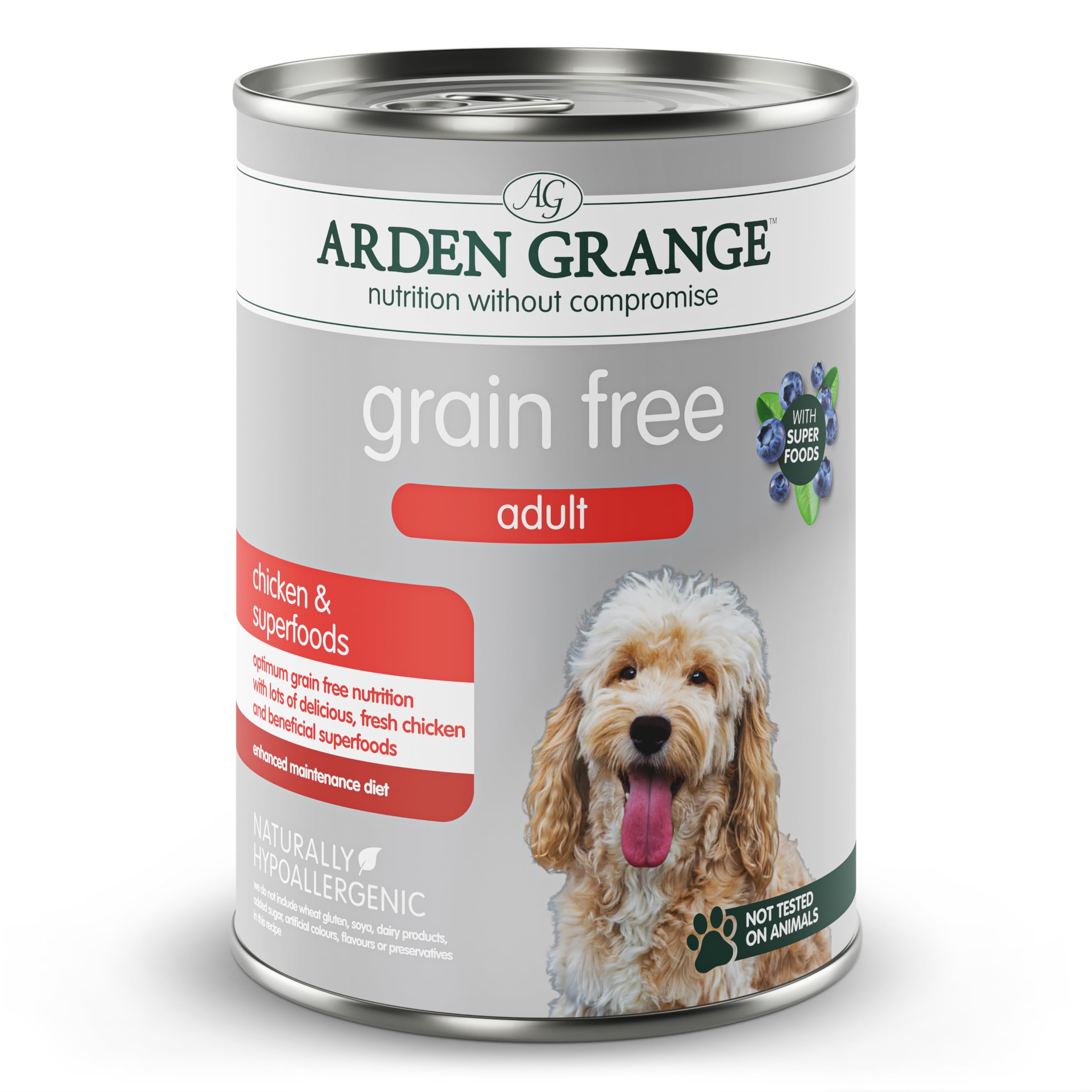 Poulet & Superfoods Grain-Free pâtée chien adulte sans céréales pack 6x395g