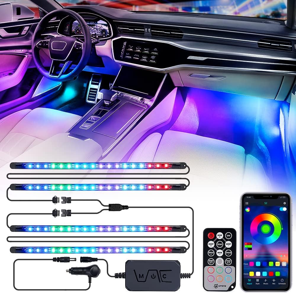 Xprite Dreamcolor LED Neon Car Interior Bluetooth Lights