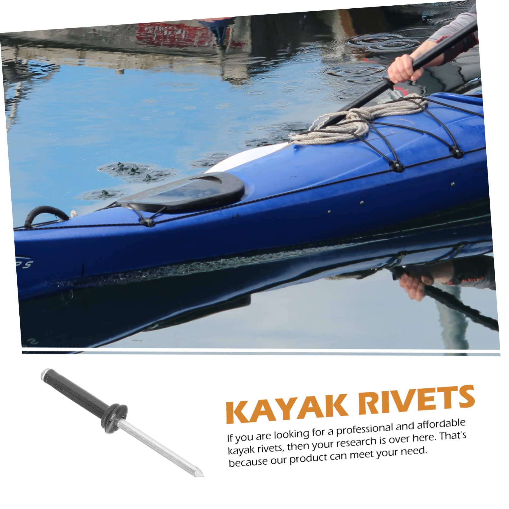 Kisangel 5 Sätze Kajak Nieten gummiring gummischlaufen Aluminium heringe aluminiumnagel Kayak Befestigung Schiffsniete Bootszubehör Bootsversorgung einstellen Aluminiumlegierung