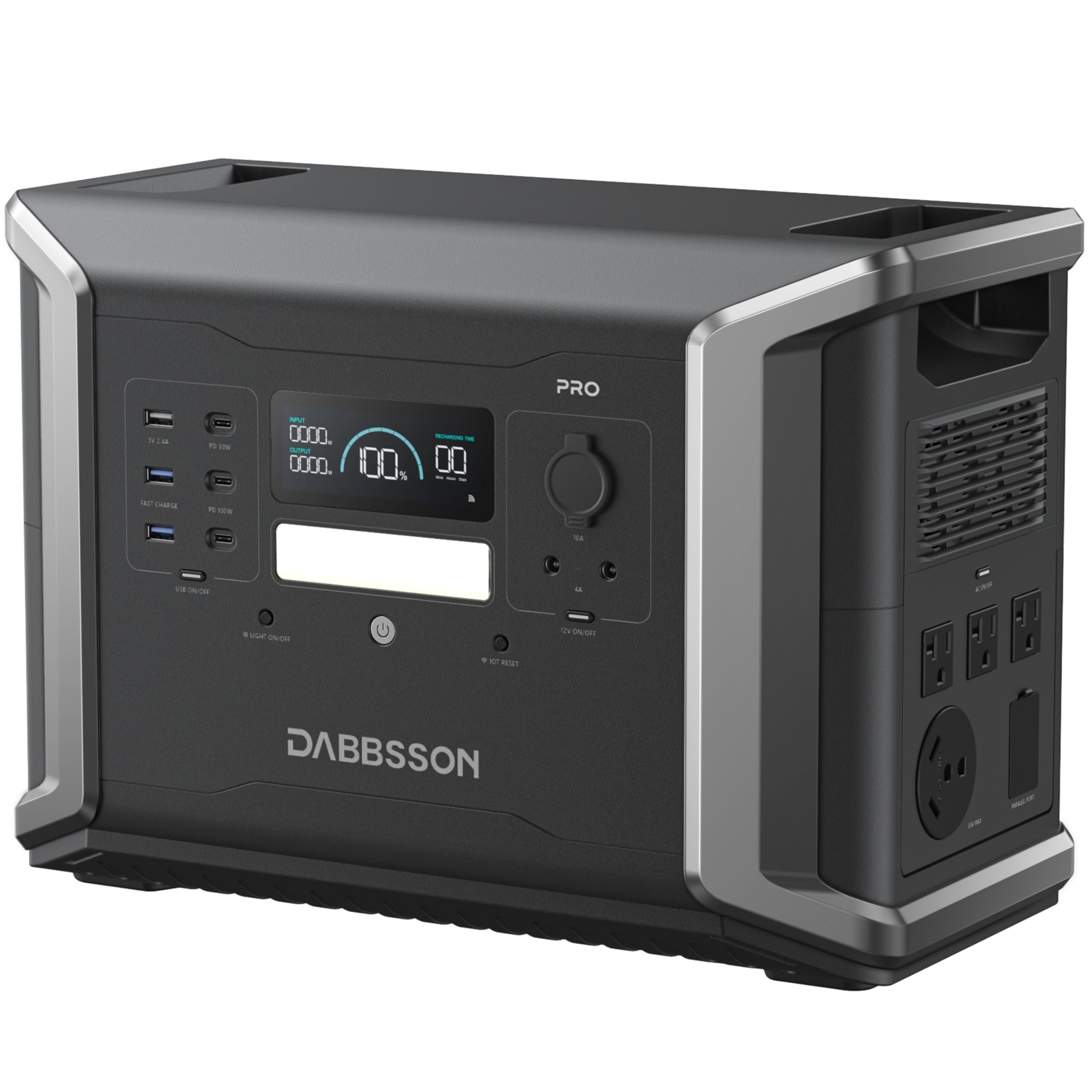 Dabbsson 1382Wh Power Station 2400W Rated 80 Charged in 32 Minutes Expandable to 4600W 11 3kWh DBS 1400Pro