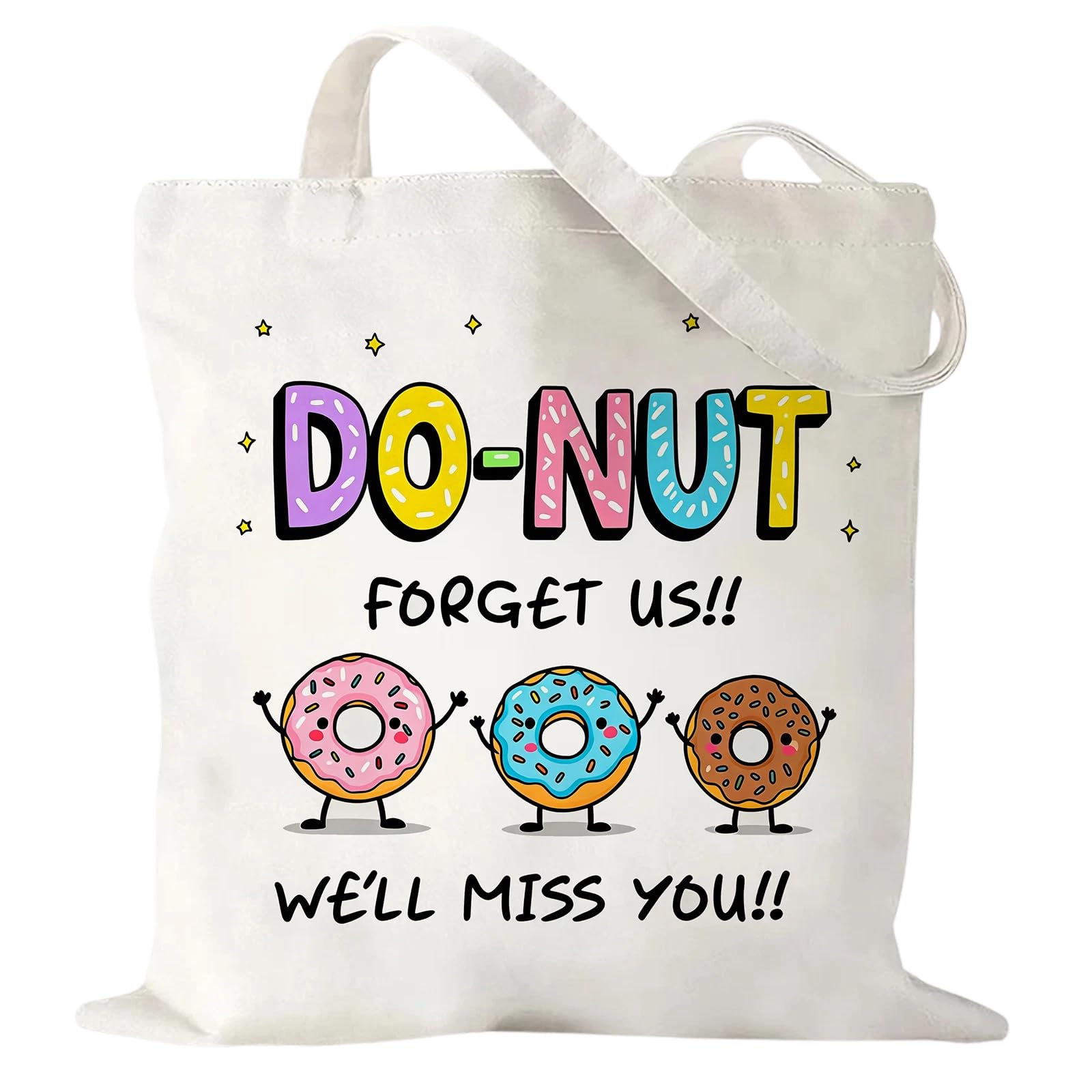 Funny Leaving Gifts for Colleagues Women Do-Nut Forget Us Canvas Tote Bag Farewell Gifts for Coworkers Sorry Your Leaving Presents for Colleagues Female Retirement Gift New Job Work Goodbye