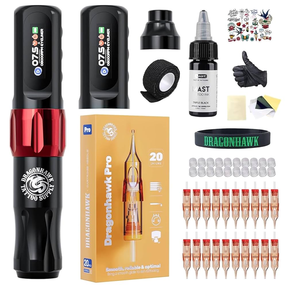 その他 Doragon hawk x2 Tattoomachine Dragonhawk X2 Wireless Tattoo Pen Machine Kit – DRAGONHAWK