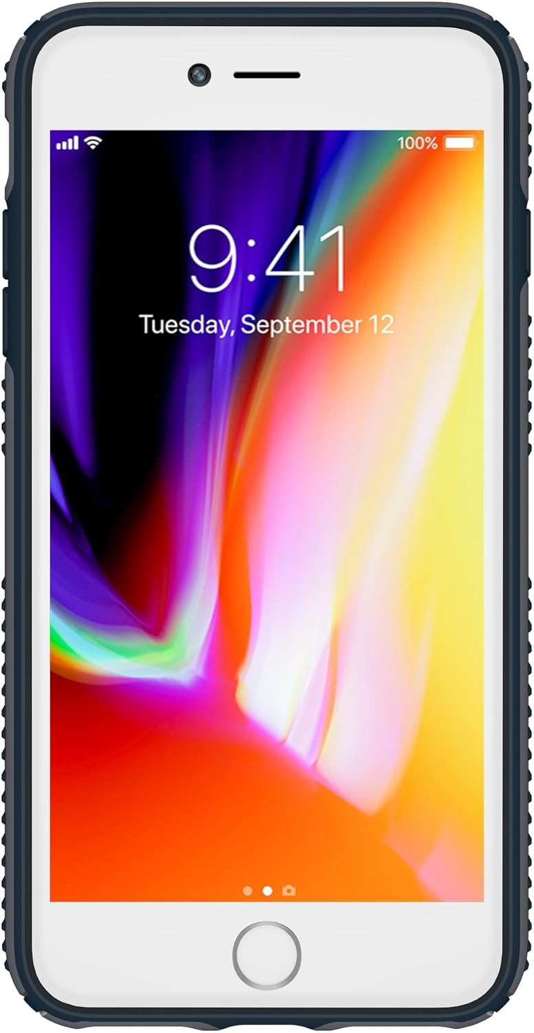 Speck Products Presidio Grip Case for iPhone 8 Plus (Also fits 7 Plus and 6S Plus/6 Plus), Graphite Grey/Charcoal Grey