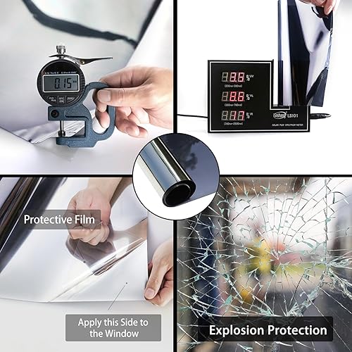 Miniatura 8 de ConCus-T Película unidireccional para ventana bloqueo solar película de privacidad para ventana película solar anti-UV control de calor tinte de