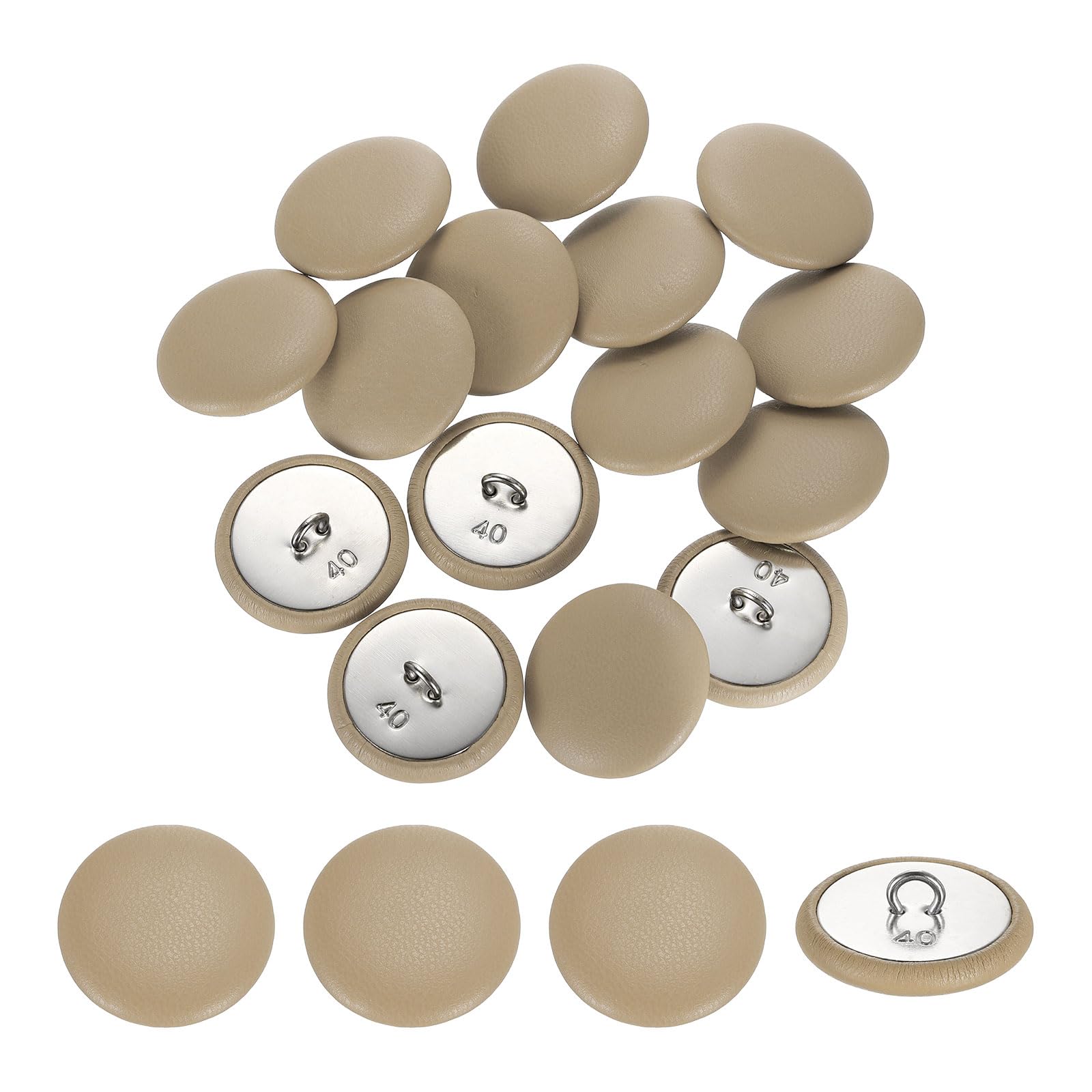 Boutons en cuir kaki uxcell 25mm pour réparer durablement vos vêtements et canapés abîmés