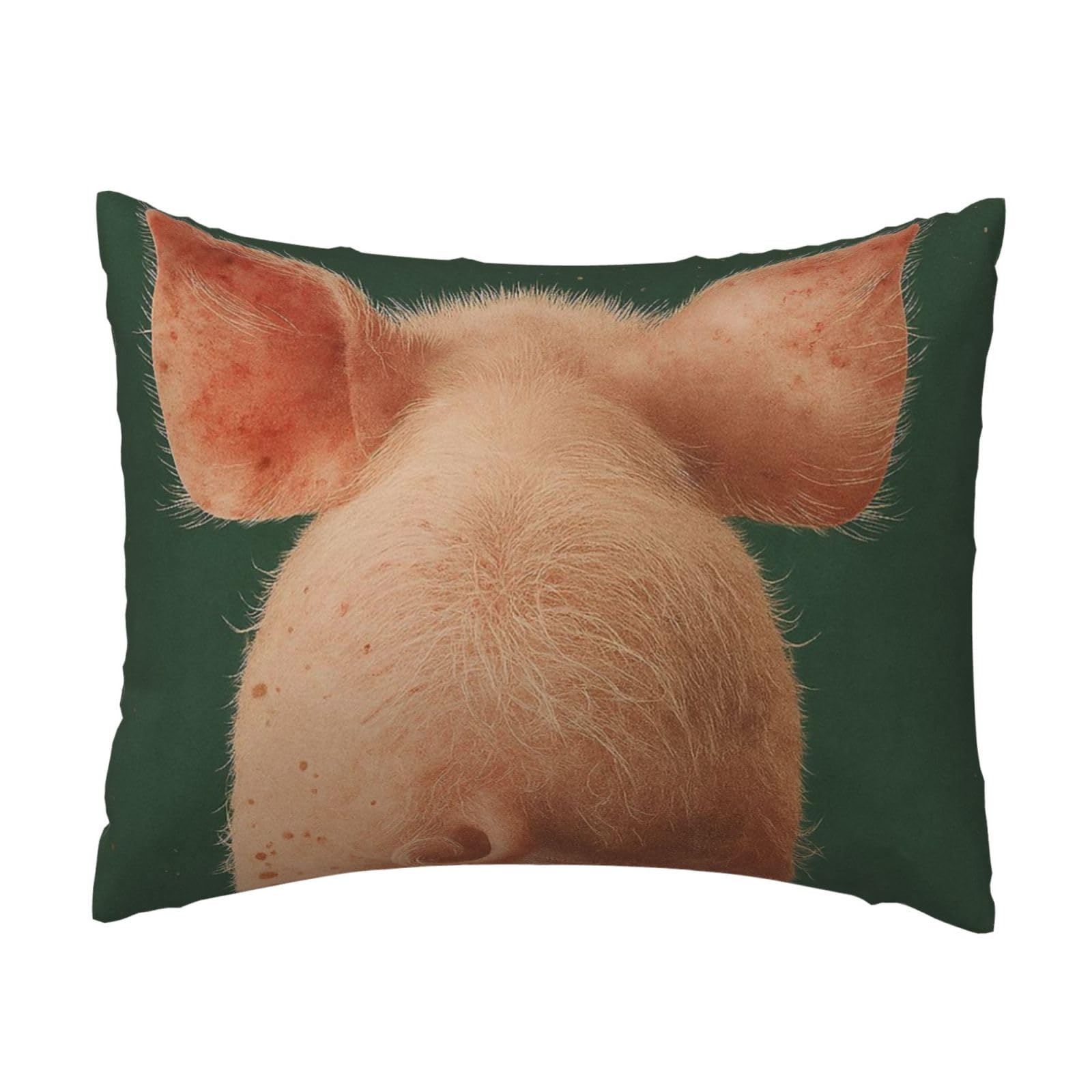 Cute Pig Silhouette Pillowcase Soft Plush with Zipper Decorative Pillowcovers 16x20 in