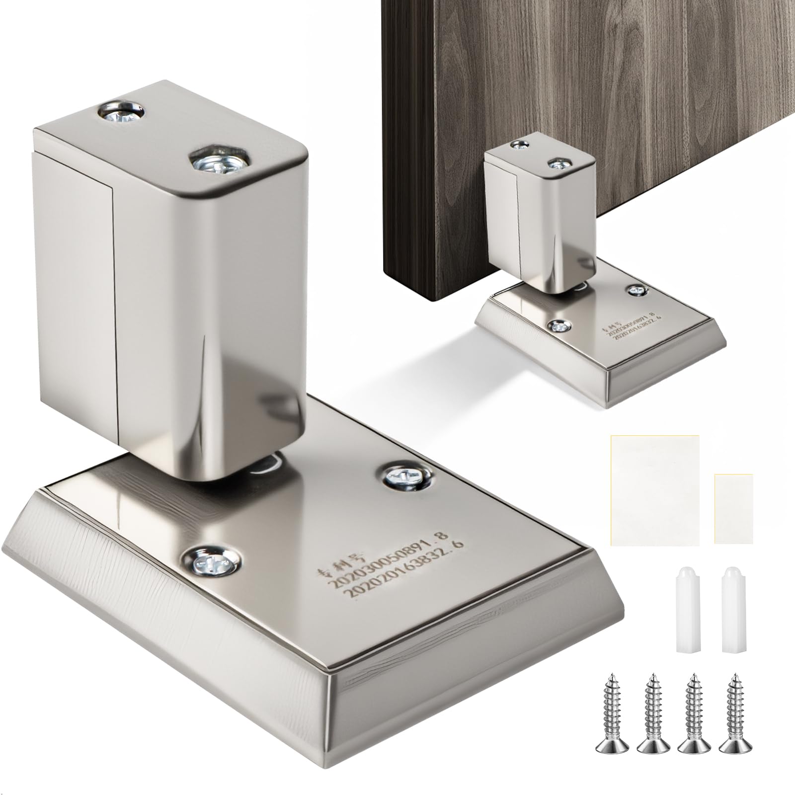 Xiruiubao Silver Adjustable Floor Door Stop, Door Stop, Adhesive Doorstop/Screw Floor Door Stop, Floor Door Stopper, Mechanical Door Stopper For Home And Office (Silver)