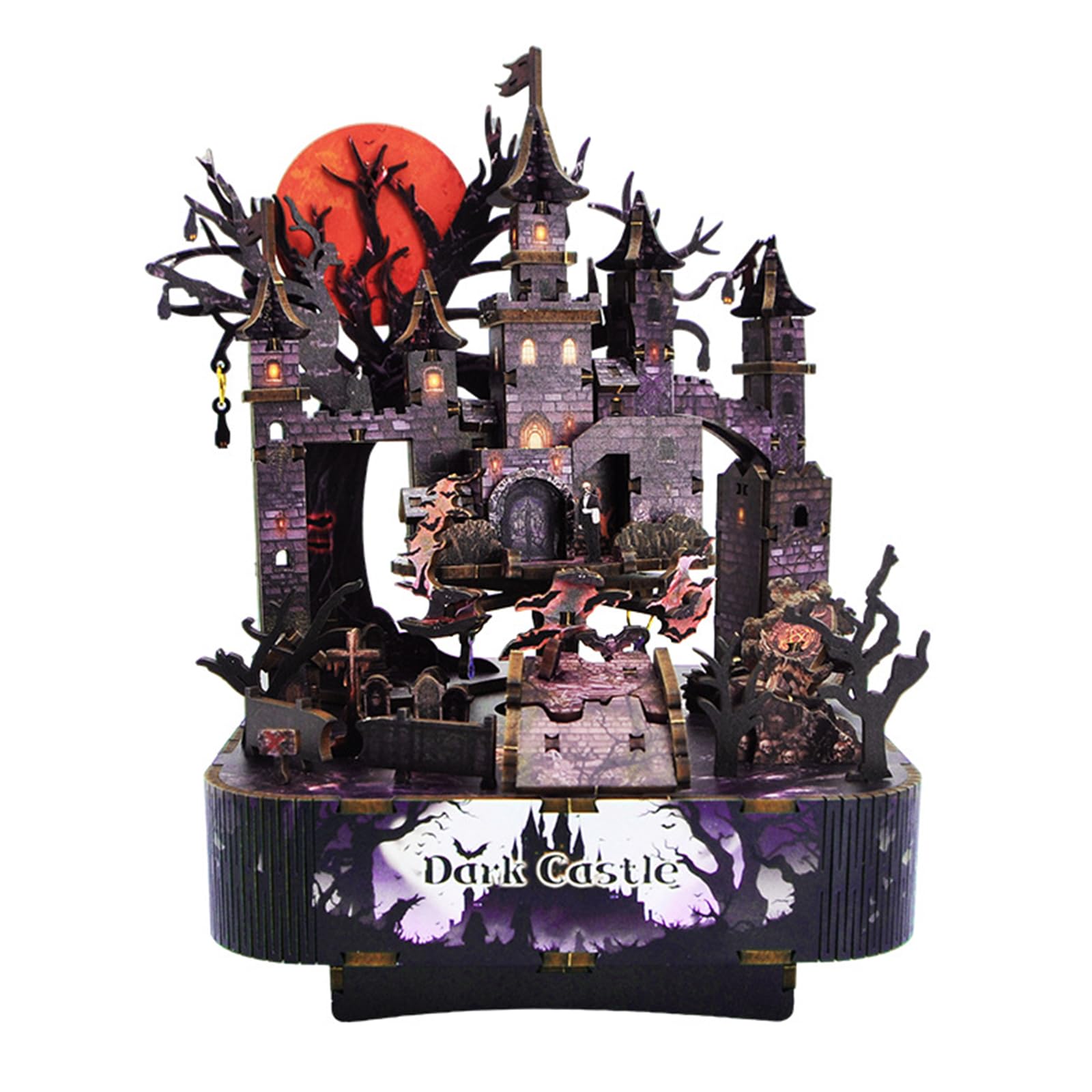 Carillon di legno artigianale di Halloween per decorazioni fai da te e spookys legno Halloween Music Box