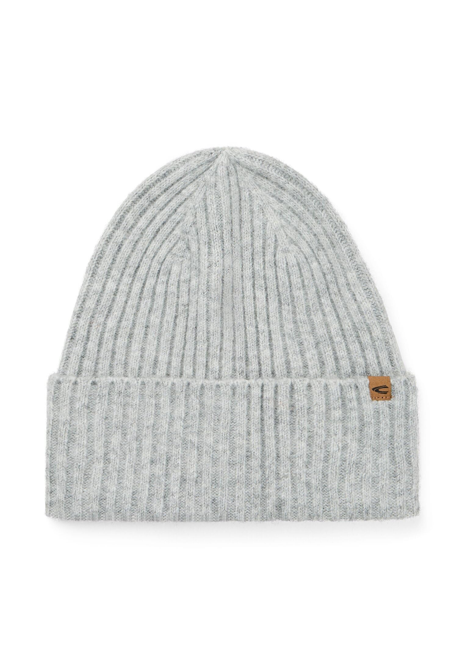 camel active 306210-8M02 | warme einfarbige Beanie Mütze aus Wollmix