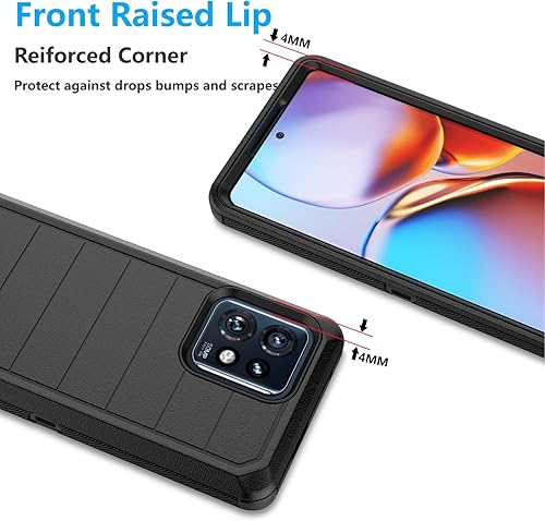 Miniatura 14 de Njjex Funda para Moto Edge Plus 2023, para Motorola Edge+ 5G UW 2023/Edge 40 Pro/Edge X40 con clip para cinturón, protector de cuerpo completo