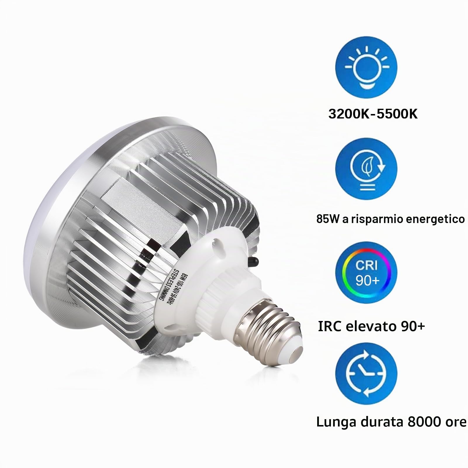Andoer 2 Pezzi 85W Lampadina LED 3200K-5500K Lampada Fotografia Lampadina Risparmio Energetico Regolabile Luminosità E27 Supporto con Telecomando per Studio Fotografico Casa Magazzino Ufficio Hotel